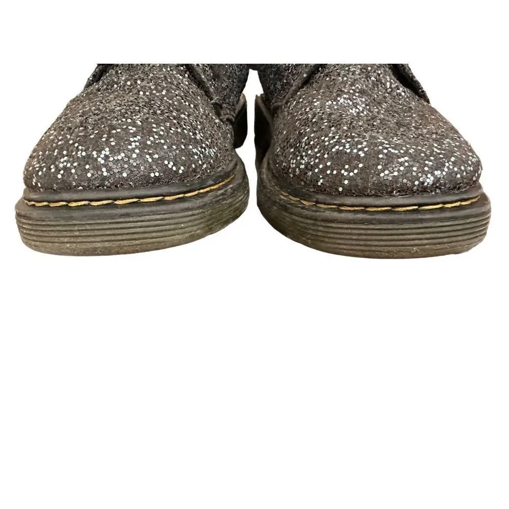 Dr. Martens 1460 Glitter Black Leather Boots Sz 3 - Girls